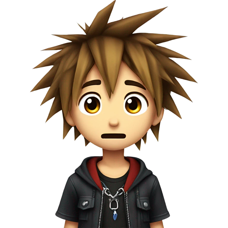sora from kingdom hearts sad and crying emoji