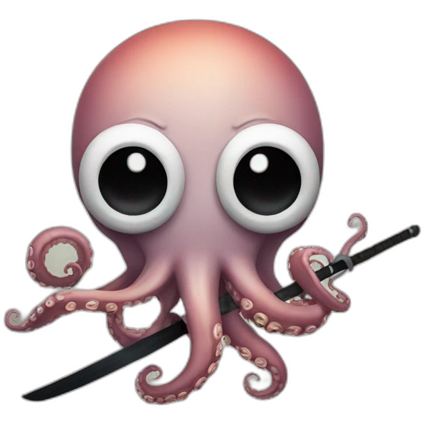 octopus holding a katana emoji