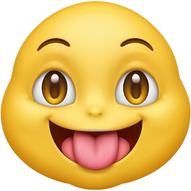 yellow emoji face with eyes emerging from face and tongue sticking out wildly  emoji