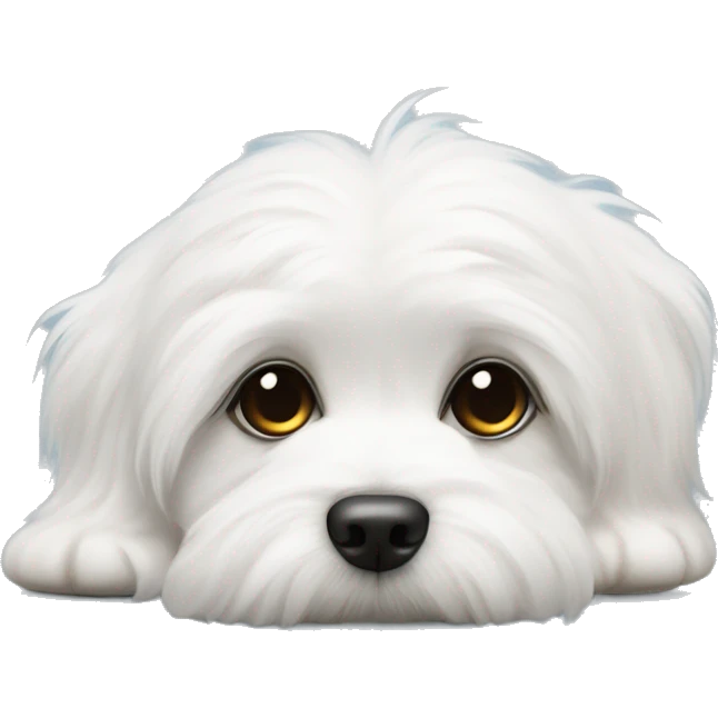 Coton de tulear puppy with side eye  emoji