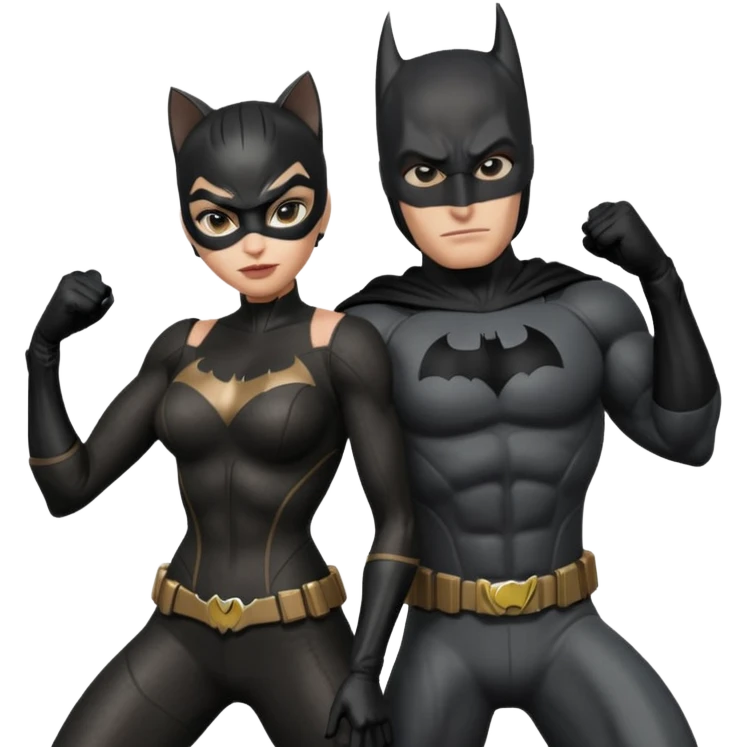 Catwomen and batman emoji