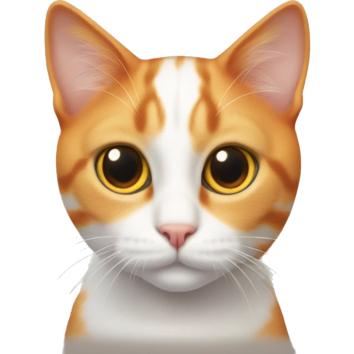 White-orange cat with big eyes emoji