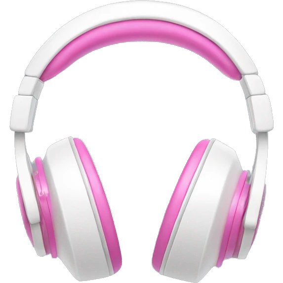 White headphones with pink bows on the side emoji