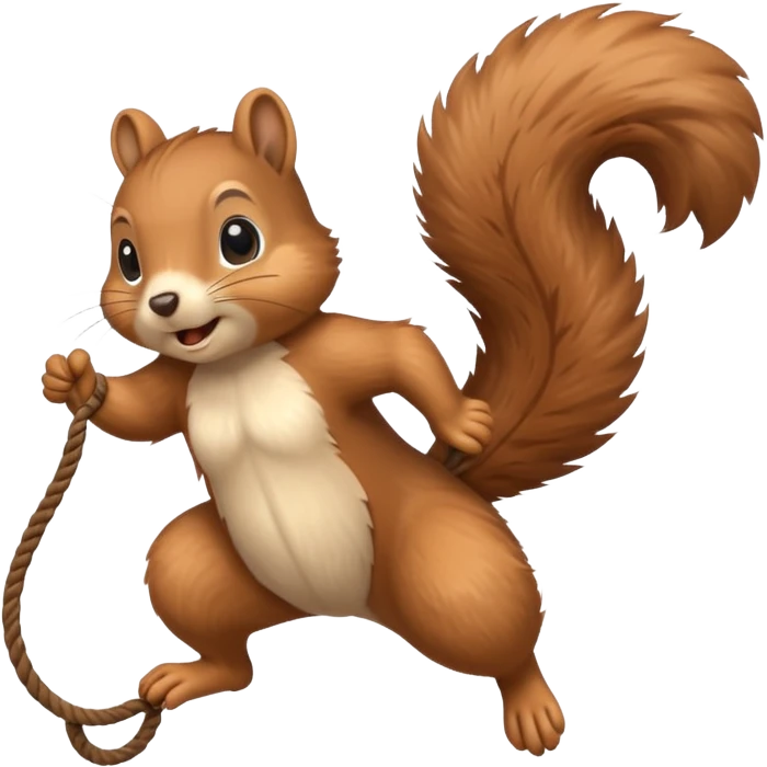Squirrel jumping rope emoji