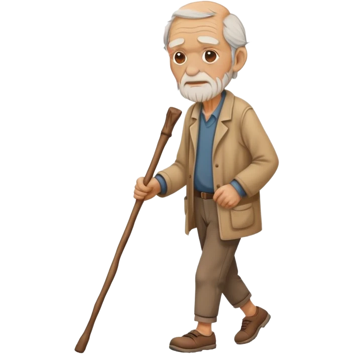 old man walking with stick emoji