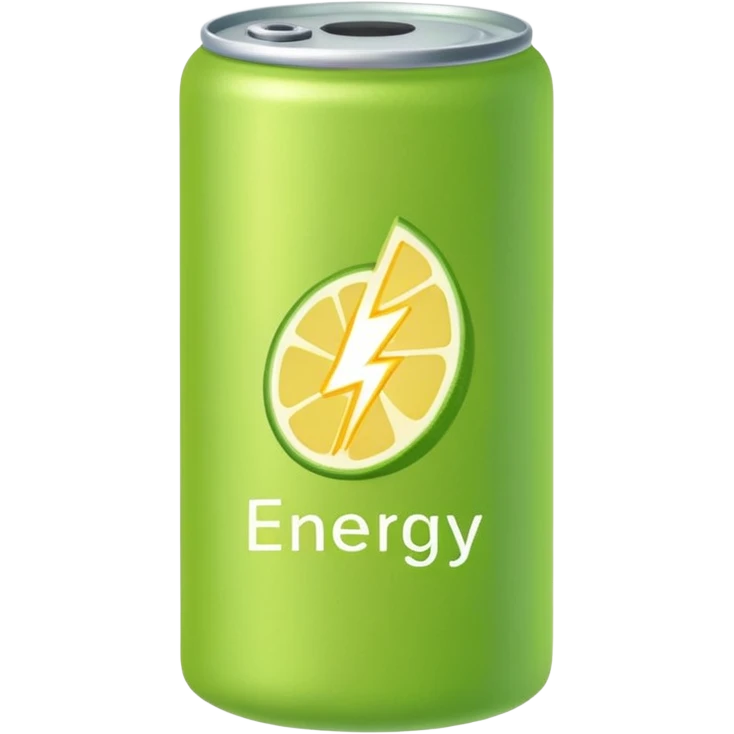pastel lime green can that says "Energy"  emoji