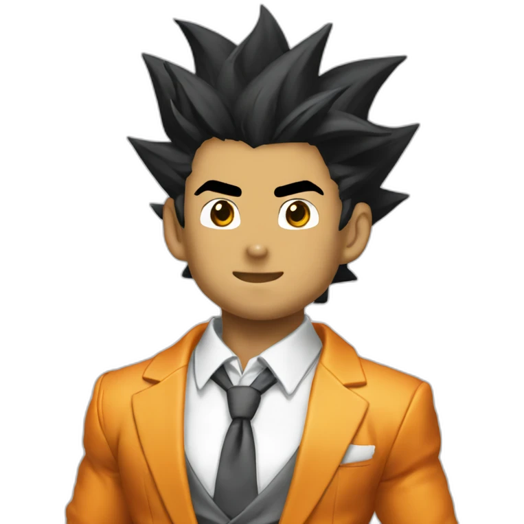 Goku super sayan wear a suit emoji
