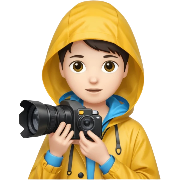 fotographer with rain coat emoji