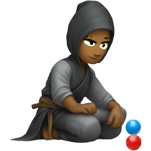 Ninja playing marbles emoji