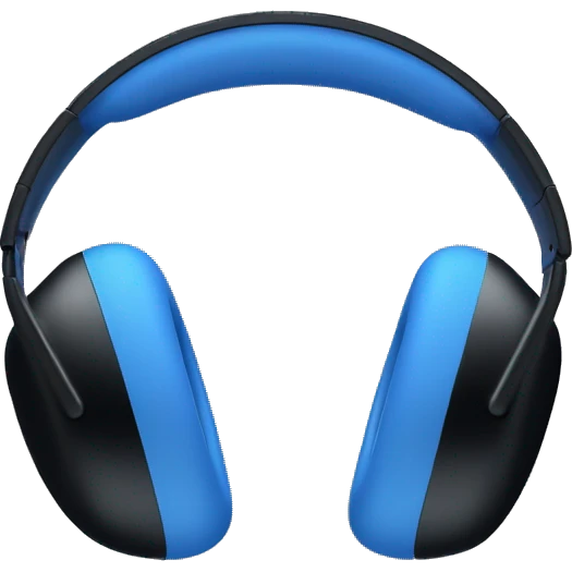 Headset AirPods Max blue on black background  emoji