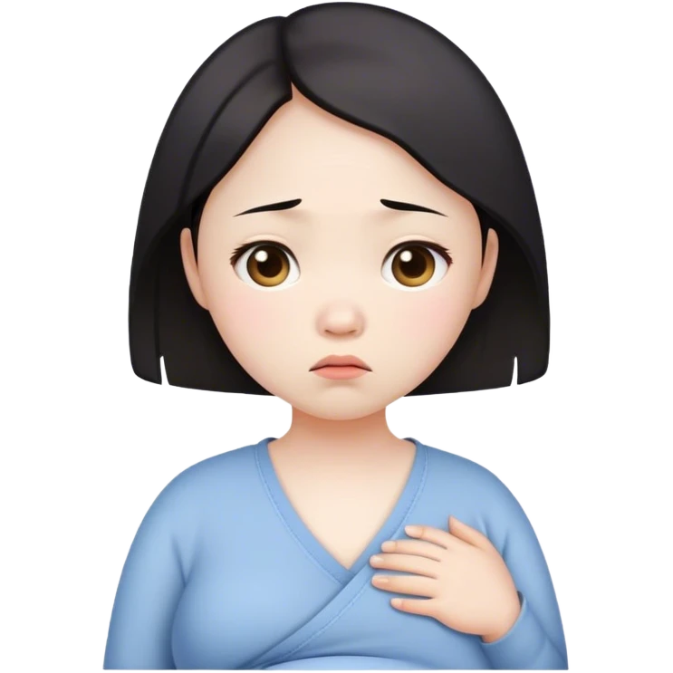 asian dissapointed pregnant girl emoji