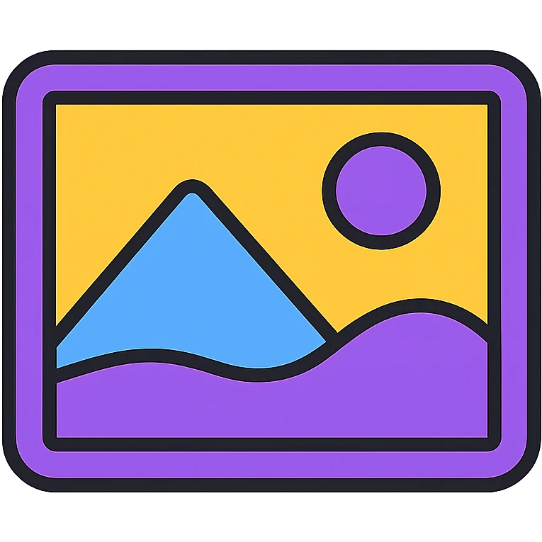 minimal image placeholder emoji with purple and gray color accent, icon style emoji