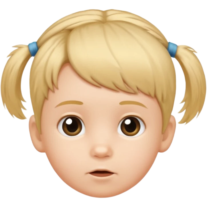 1 year old with a mini elastic holding a small group of hair on top of head. emoji