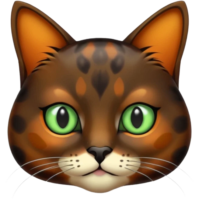 dark tortoiseshell cat pale green eyes emoji