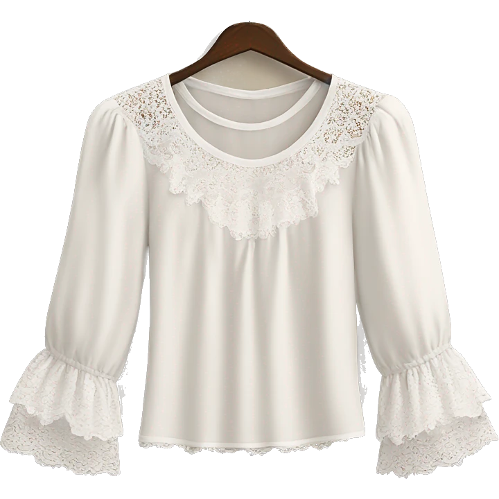 Cute top with lace emoji