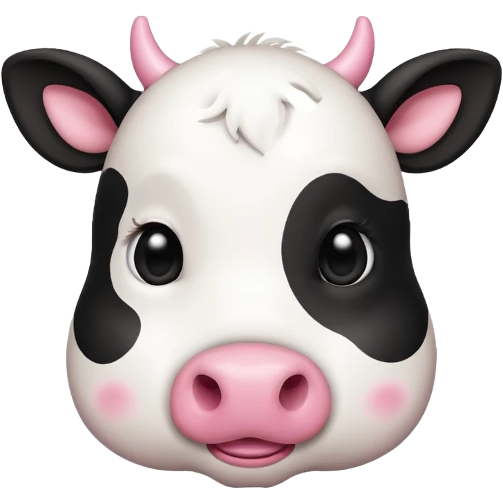 simple cute cow face, eyes of dot emoji