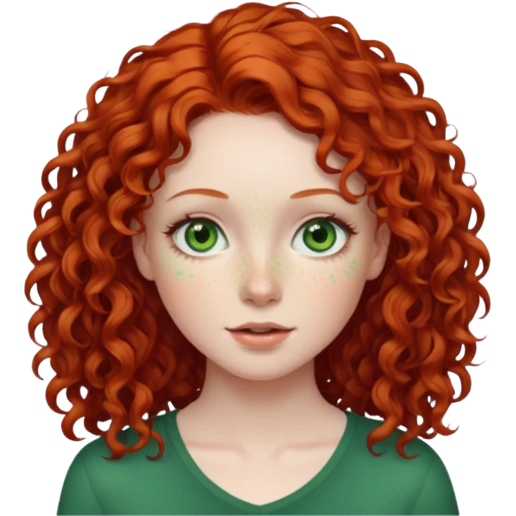 👩🏻‍🦰porn star curly hair  but cute green eyes emoji