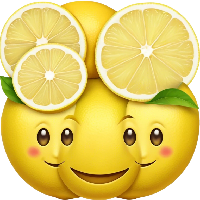gülen surat fakat gözleri yarım limon şeklinde emoji