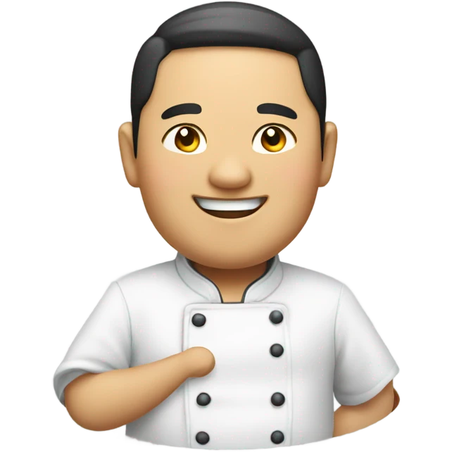 A Asian fat chef with big smile emoji