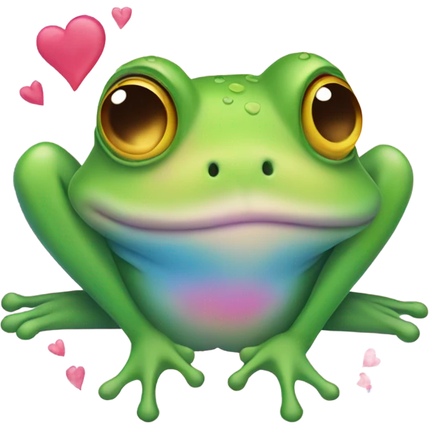 Small frog with hearts  emoji