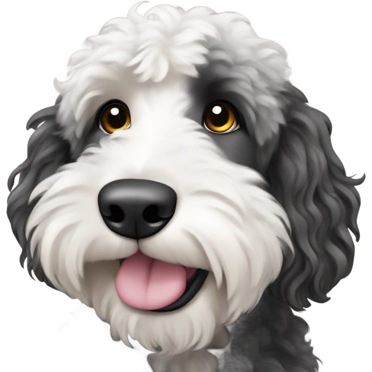 merle black Sheepadoodle  emoji