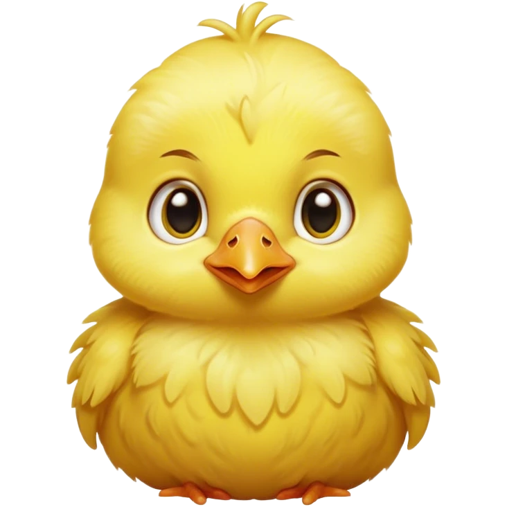 Cinematic Noble Yellow Baby Chicken Portrait Emoji, Poised and regal, with a tiny, fluffy build and a vibrant, well-groomed bright yellow downy coat, deep-set soulful beady eyes, Simplified yet sharp and sophisticated features, highly detailed, glowing with a soft, dignified glow, high shine, intelligent and charming, stylized with an air of youthful elegance, focused and attentive, soft glowing outline, capturing the essence of a watchful and confident little chick, so majestic it feels as though it could peep out of the screen with effortless authority! emoji