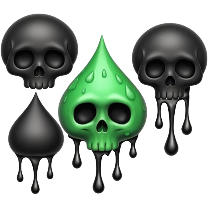 Black Clubs drippy slimey effect with skulls inside emoji