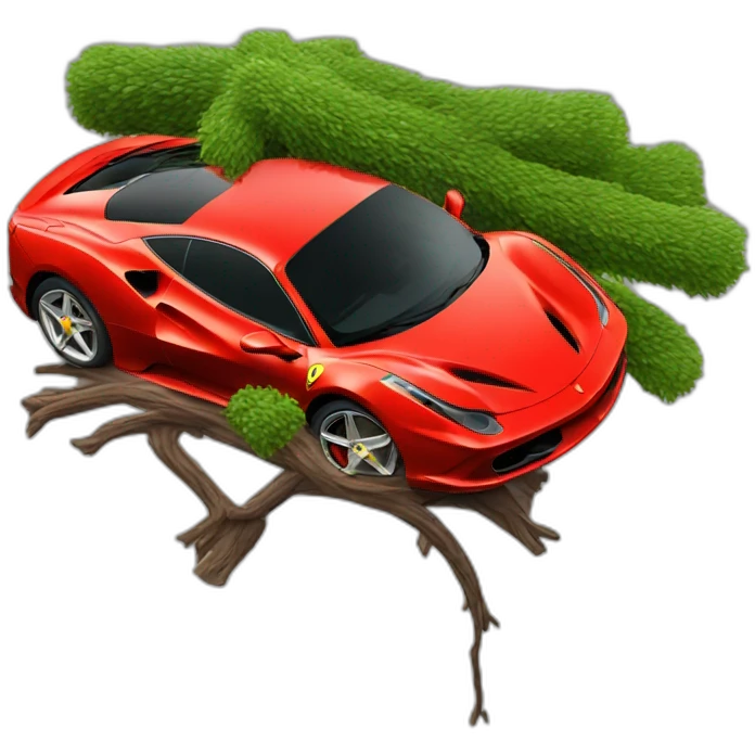 ferrari tree car crash emoji