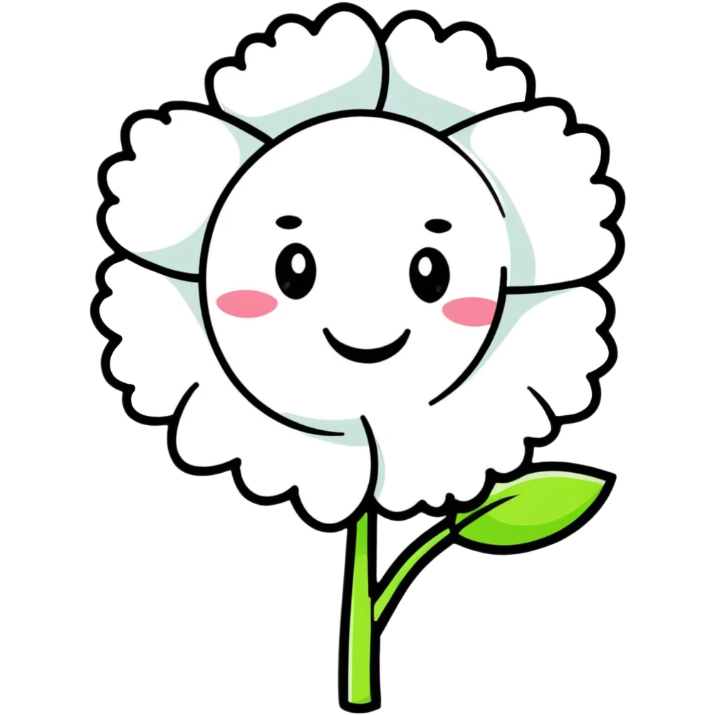 cheerful happy flower with a smiling face emoji