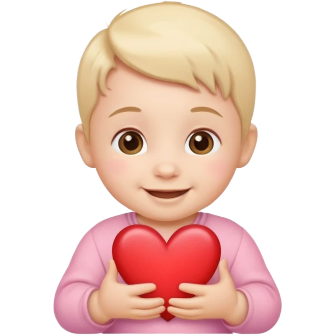 Baby with hearts emoji
