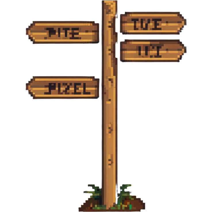 wooden signpost at crossroads emoji