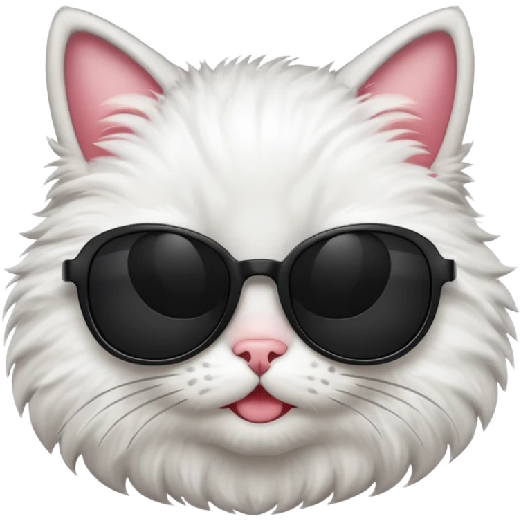 iOS-style emoji. Cat head, smug smile, black sunglasses emoji