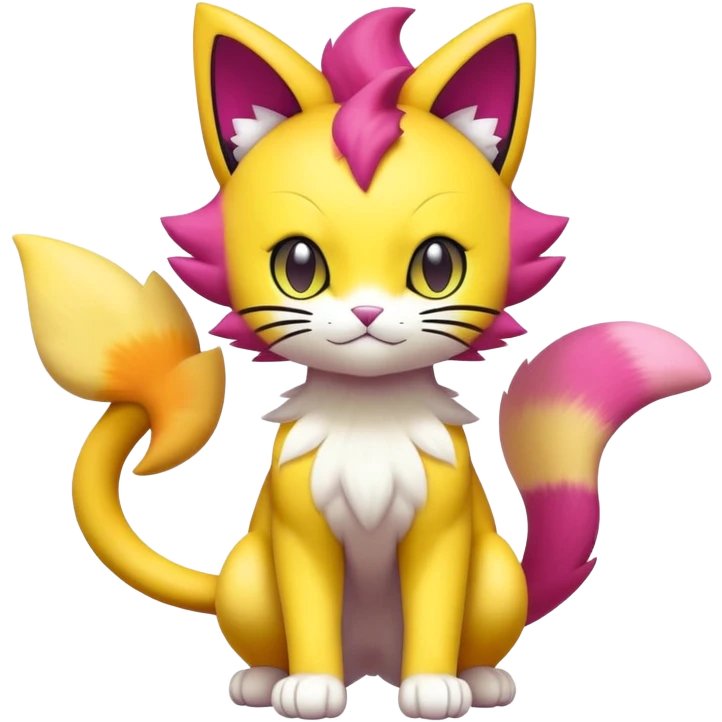 Colorful Liepard-Skitty-Delcatty-Pokémon-Fakémon-hybrid-creature (full body) emoji