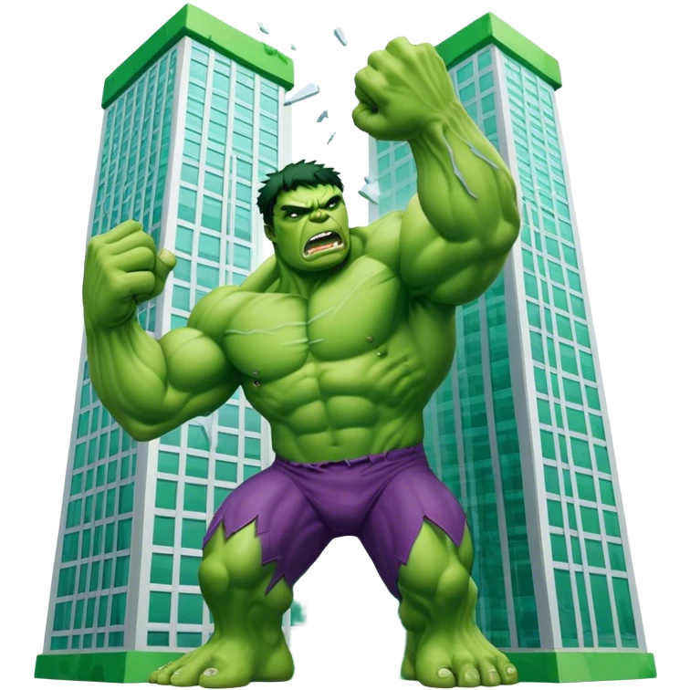 Hulk smashing a sky scrapper  emoji
