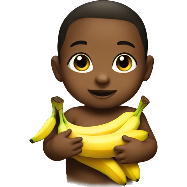 Bold baby holding banana emoji