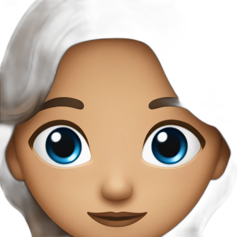 Bebe de pelo marrón y ojos azules  emoji