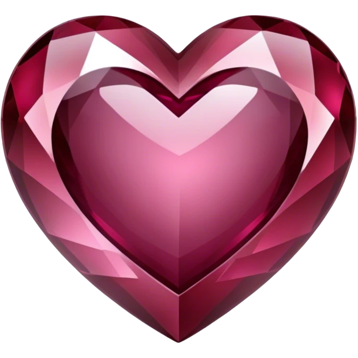 crystal heart with burgundy shimmer emoji