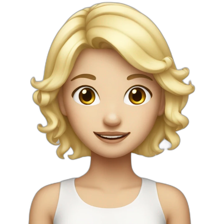 cute blonde girl with a white tail emoji