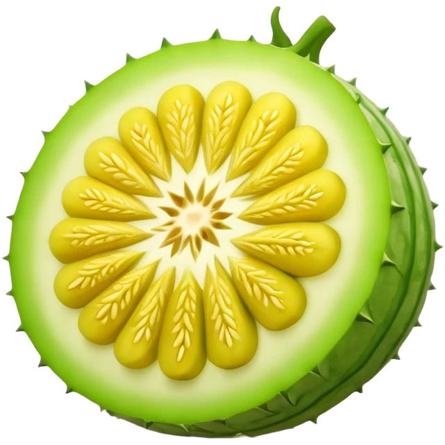 The bitter melon was cut from the front. emoji