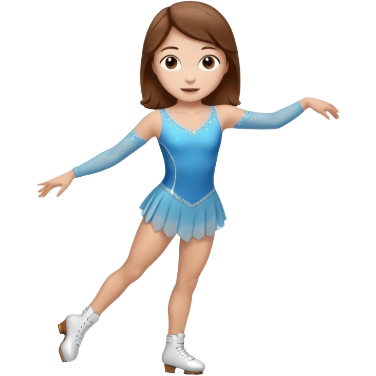 Make a female figure skater with brown hair emoji