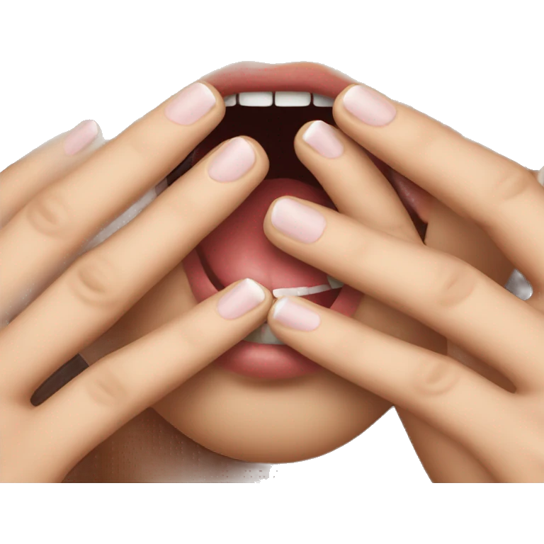anxiously biting nails emoji