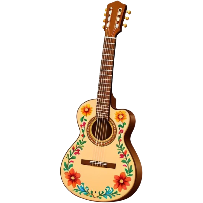 Spanish guitar with colorful decorations emoji