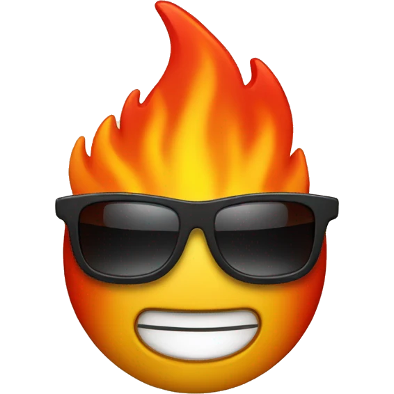 Fire with sunglasses emoji