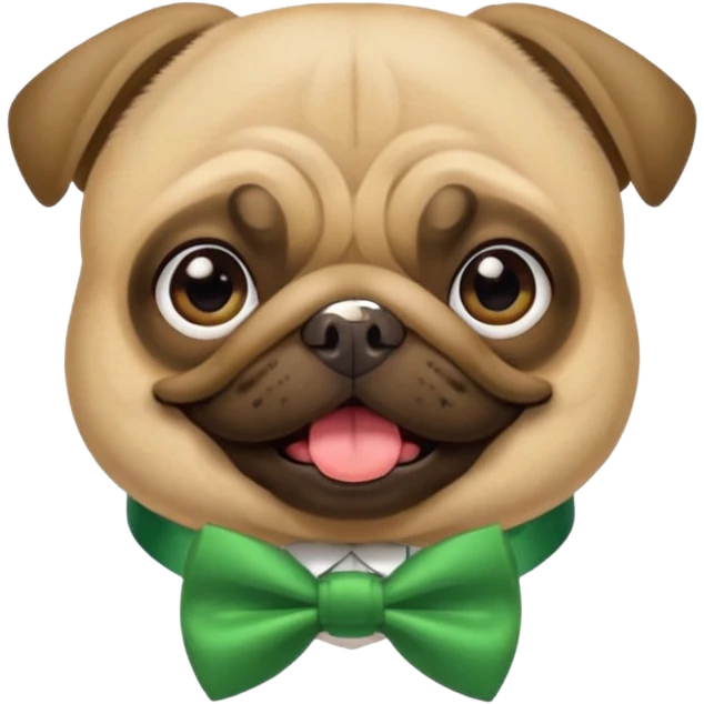 pug with green bow tie emoji
