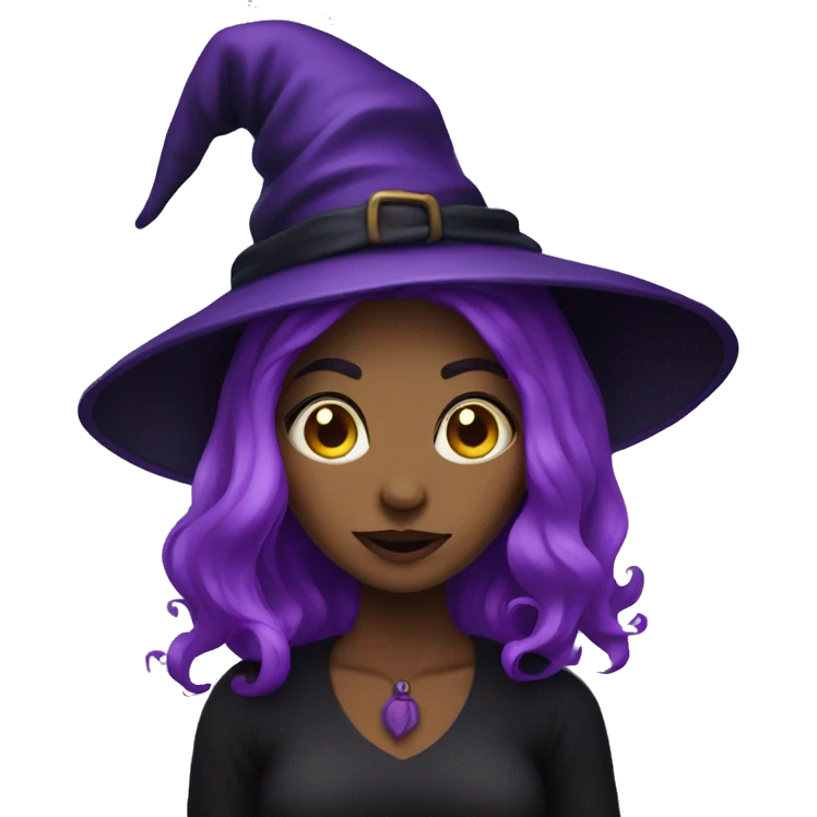 Halloween witch eith purple hair  emoji