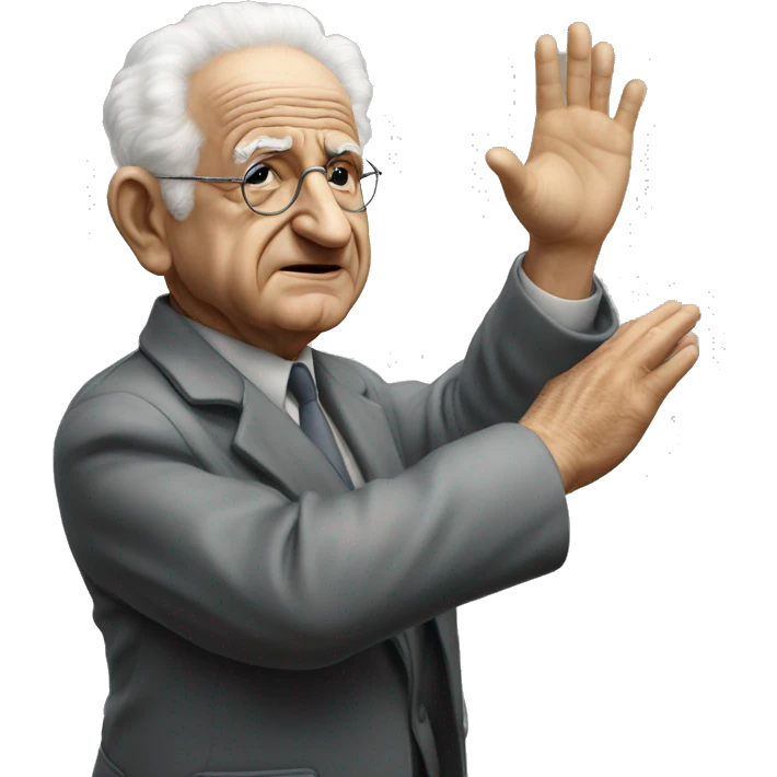 ben gurion photorealistic Gesturing go emoji