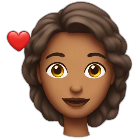 a woman with a big heart emoji