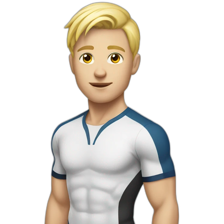 Athletic blonde gay boy emoji