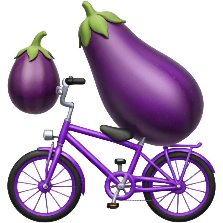 Eggplant riding a bike emoji