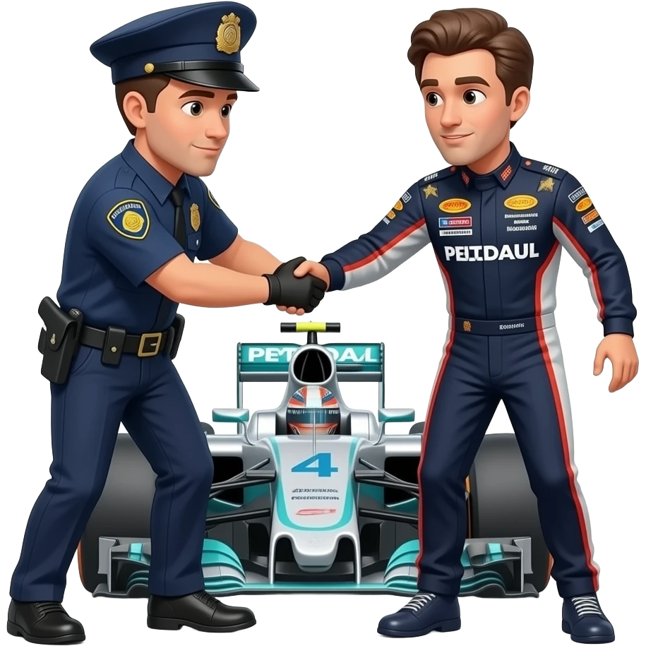 Policía arrestado a piloto de f1 en la carretera emoji